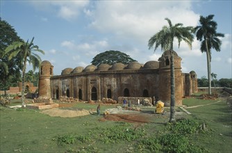 BANGLADESH, Khulna, Bagerhat, Ancient mosque built from bricks and terracotta with construction