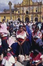 MEXICO, Chiapas, San Cristobal de las Casas, Zapatista demonstration with indigenous indian people