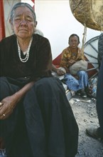 USA, New Mexico, Indigenous People, Elderly Native American Hopi Indian woman and man