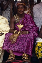 GHANA, Kumasi, Ashanti chief Yamfohene at Akwasidae Festival.