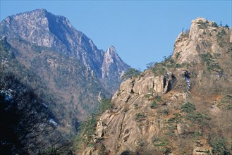 NORTH KOREA, Kangwon-do, Mount Kumgang, Rocky mountain landscape.