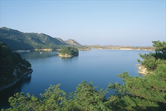NORTH KOREA, Kangwon-do, Lake in Mount Kumgang area.