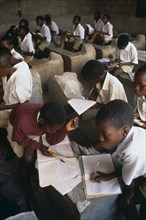 TANZANIA, Education, Schoolchildren in classroom.