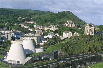 ENGLAND, North Devon, Ilfracombe, The Landmark Theatre and Granville Hotel on the seafront in North