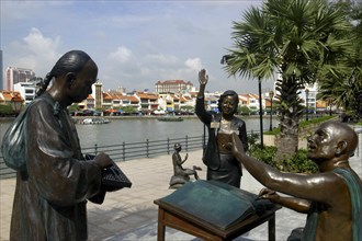 SINGAPORE, General, Riverside bronze statues