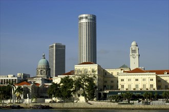 SINGAPORE, General, City skyline including Raffles Tower