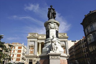 SPAIN, Madrid, Statue monument dedicated to Maria Cristina outside the Museo del Prado