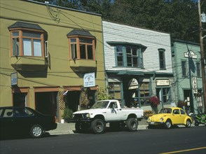 USA, Washington State, Jefferson, Port Townsend. Historic shops including Mary Webster cafe built