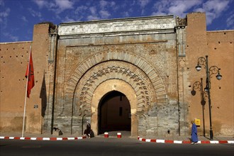 MOROCCO, Marrakech, One of the gates in the city walls