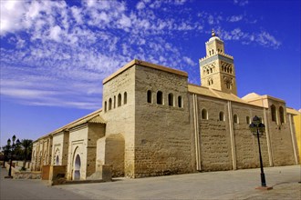 MOROCCO, Marrakech, Koutoubia Mosque exterior and minaret