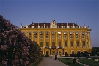 AUSTRIA, Vienna, Schonbrunn Palace.  Exterior and wisteria hedge.