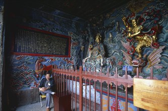 CHINA, Yunnan, Kunming , Interior view of the temple beside Dragon Gate in Western Hills with