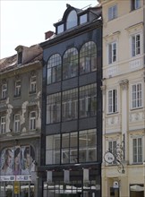 SLOVENIA, Ljubljana, Art Nouveau facade of Trubarjev Antikvariat bookshop