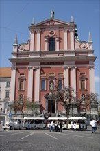 SLOVENIA, Ljubljana, Facade of the Franciscan Church of the Annunciation