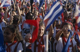 CUBA, People, Crowds at celebration of the 30th Anniversary of the revolution