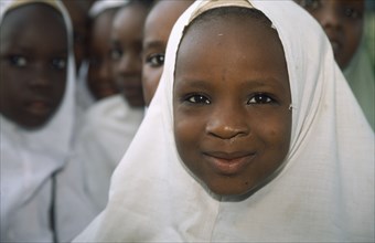 NIGERIA, Kano, Portrait of a primary school girl