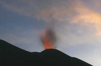 GUATEMALA, Volcan Pacaya, "Volcano erupting at night, highly active, south of Guatemala."
