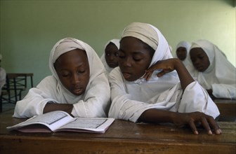 NIGERIA, Kano, Muslim girls in a primary school