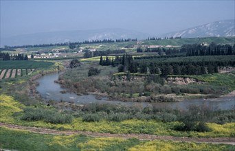 ISRAEL, Landscape, View over the River Jordan and surrounding fertile landscape