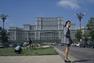 ROMANIA, Bucharest, House of the Republic.  Palace of former Communist president Nicholae Ceausescu