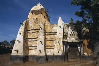 GHANA, Larabanga, Exterior of thirteenth century mosque.