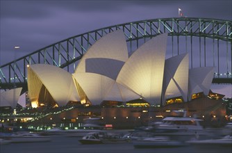 AUSTRALIA, New South Wales, Sydney, View across Farm Cove towrds Sydney Opera House and Harbour