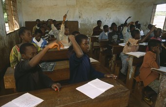 TANZANIA, West, Great Lakes Region, School for refugee children in Great Lakes camp.  Children at