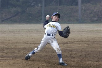 JAPAN, Chiba, Tako, "12 yer old, 6th grader, Kazuma Kikawa pitches for Toujou Shonen Yakyu Baseball