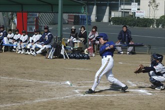 JAPAN, Chiba, Tako, "Captain Toshiki Hagiwara, 12 year old 6th grader,  watches the ball go for