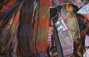 THAILAND, Chiang Mai, Hmong embroidered belts for sale at Worarot market