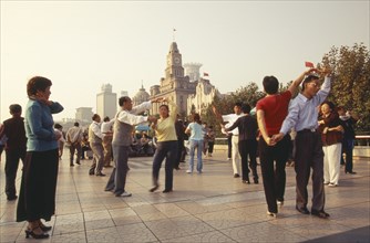 CHINA, Shanghai, Early morning dancing on the Bund.