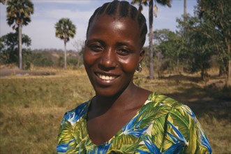 TANZANIA, People, Head and shoulders portrait of Tanzanian woman.
