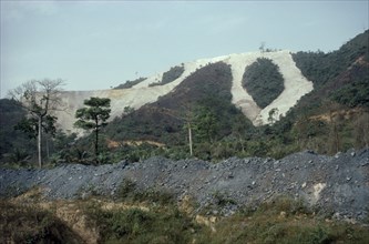 GHANA, Obsuas, Ashante goldfields and mining residue.