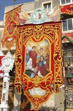 MALTA, Vittoriosa, Decorative banner during the Birgu Feast