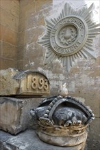 MALTA, Valletta , Carved stone mural commemorating The Cheshire Regiment 1893