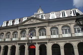 USA, Louisiana, New Orleans, French Quarter. The Louisiana State Museum Cabildo facade on Jackson