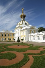 RUSSIA, St Petersburg, Peterhof Palace also known as Petrodvorets. Monplaisir palace with patterned