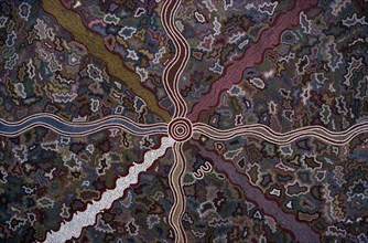 AUSTRALIA, Aboringine Art, Detail of Aboriginal design exhibited at Brisbane Expo 1988