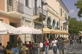 GREECE, Athens, Street cafes in the Plaka.