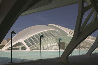 SPAIN, Valencia, L'Hemisferic IMAX style cinema in the Ciudad de las Artes y de Ciences.