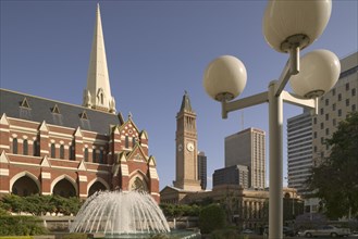AUSTRALIA, Queensland, Brisbane, View of Brisbane City Hall in King George Square with the Albert