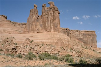 USA, Utah, Arches National Park, The Three Gossips rock formation