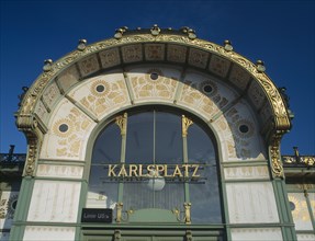 AUSTRIA, Vienna, Karlsplatz Pavilion underground railway entrance by Otto Wagner