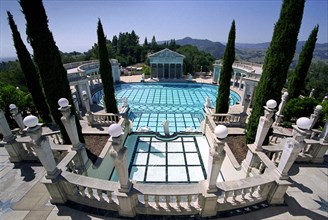 USA, California, Hearst Castle, View over the Greek/Roman Neptune Pool at Hearst Castle owned by