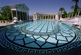 USA, California, Hearst Castle, View of the Greek/Roman Neptune Pool at Hearst Castle owned by