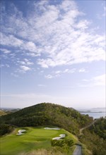 WEST INDIES, St Vincent & The Grenadines, Canouan, Raffles Resort showing the 12th green on the