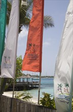 WEST INDIES, St Vincent & The Grenadines, Mustique, Entrance to Basils bar on Britannia Bay