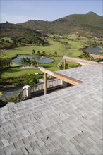 WEST INDIES, St Vincent & The Grenadines, Canouan, The Trump International Golf Course from the
