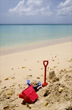 WEST INDIES, Barbados, St Peter, Childrens buckets and spade on the beach at Gibbes Bay