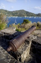 WEST INDIES, St Vincent & The Grenadines, Bequia, Canon on the 18th Century Hamilton Battery